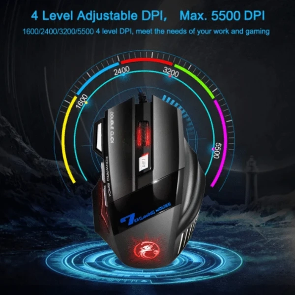 Ergonomic 7 Button Wired Gaming Mouse