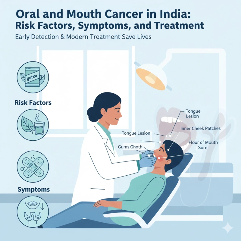 ORAL AND MOUTH CANCER IN INDIA: RISK FACTORS, SYMPTOMS, AND TREATMENT