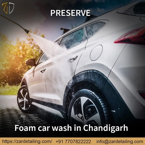 OUR FOAM CAR WASH IN CHANDIGARH HAS LUSH & PREVENTS PLENTY OF SPECKS OF DUST.
