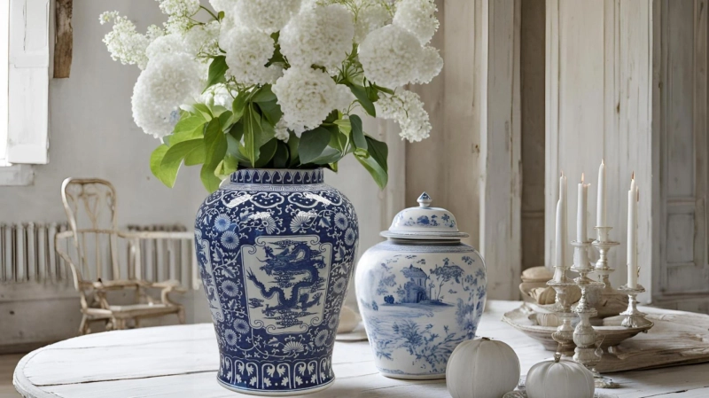 Boho Meets Blue & White: Ginger Jar Styling Ideas