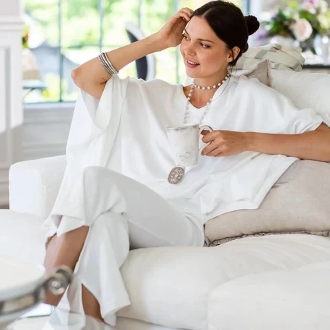 Women White Merino Knit Pants Designed for Real Comfort