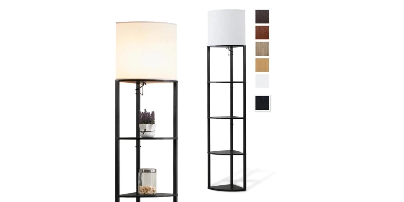 Spruce Up Your Living Room with a Corner Floor Lamp with Shelves