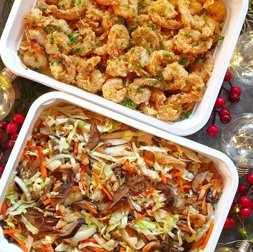 Common Filipino food Party Tray Menus commonly serve at Christmas Gatherings.