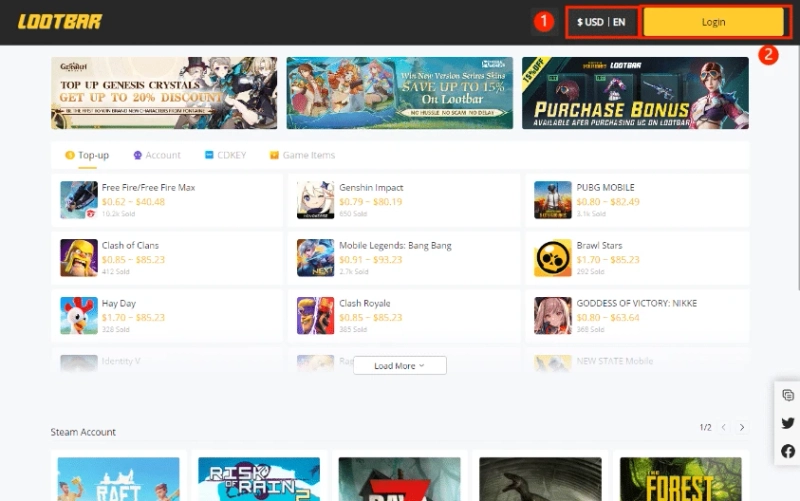 How to top up games on LootBar?
