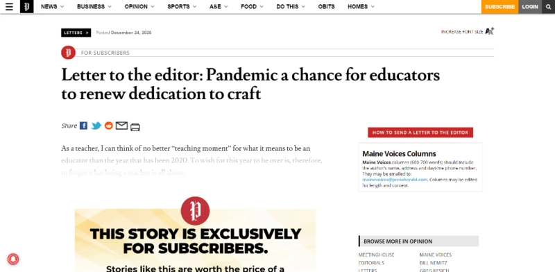 Pandemic a Likelihood for Educators to Renew Dedication to Craft by Ryan Bilodeau