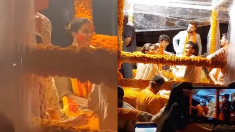 Deepika Padukone wears a stunning festive look as Ranveer Singh grooves with the Ambani family during Ganesh visarjan. Watch