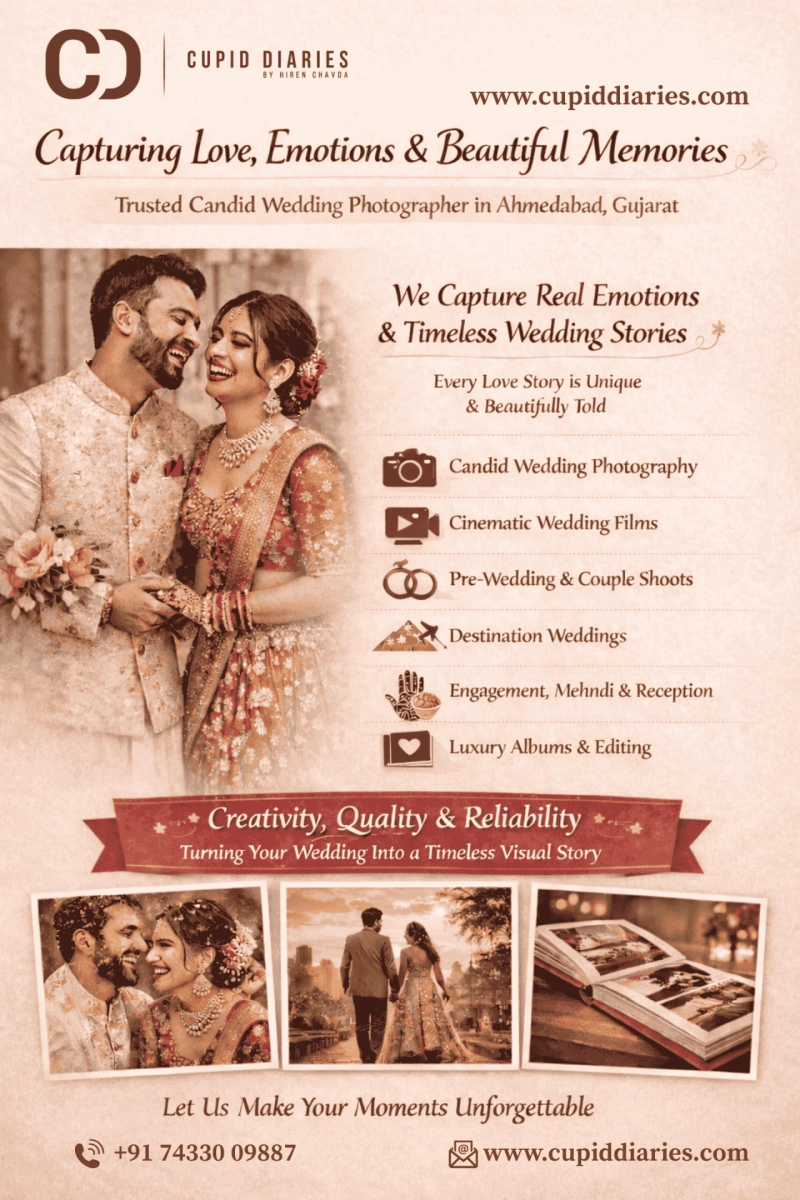 Top Candid Wedding Photographer in Ahmedabad – Capturing Real Emotions That Last Forever