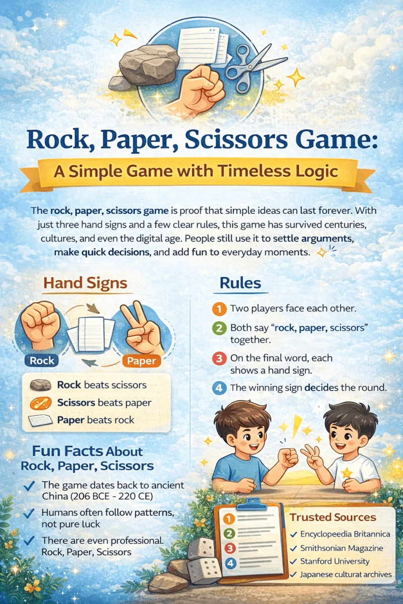 Rock, Paper, Scissors Game: A Simple Game with Timeless Logic