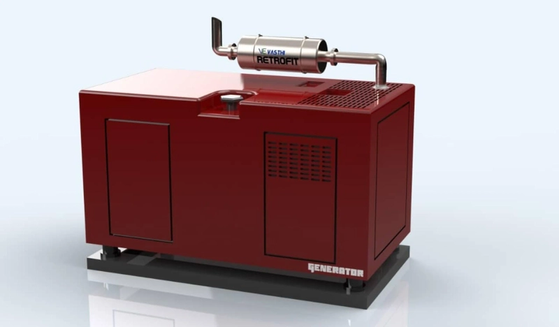 Retrofit emission control device for dg set
