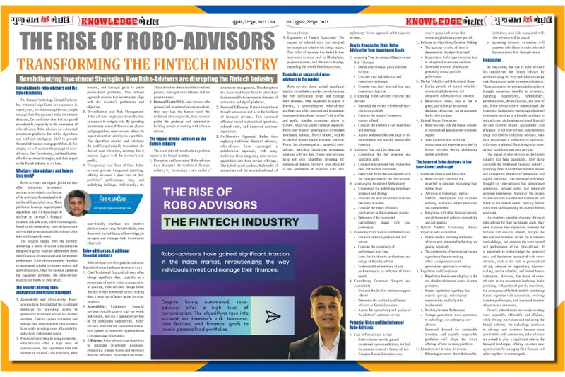 The Rise of Robo-Advisors: Transforming the Fintech Industry