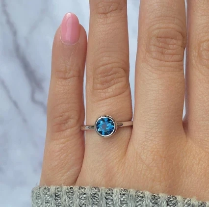 Beautifully Crafted Dainty London Blue Topaz Ring