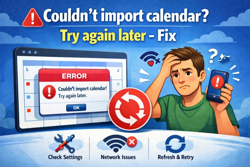 Fix “Couldn’t Import Calendar Try Again Later” Error
