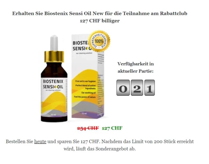 Biostenix Sensi Oil - Verbessert das Hören und lindert Schmerzen!