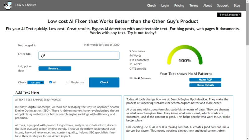 Free AI Checker With PDF Upload and URL Scan