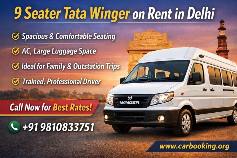 9 Seater Tata Winger on Rent in Delhi for Comfortable Group Travel