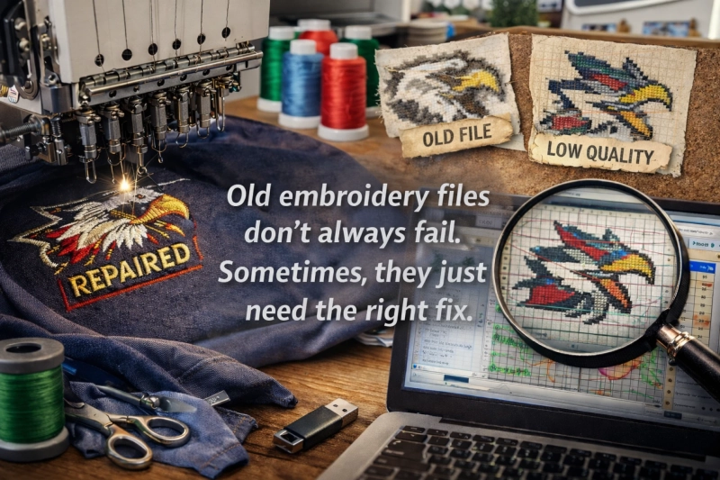 Can an Embroidery Digitizing Service Repair Old or Low-Quality Files?