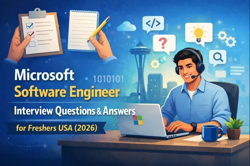 Microsoft Software Engineer Interview Questions PDF for Freshers in USA (2026)