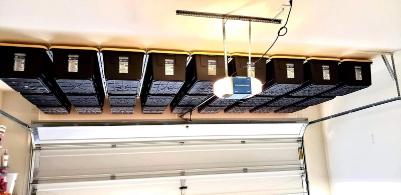 Overhead Garage Storage Racks for Making a Space to Park Your Car Safely