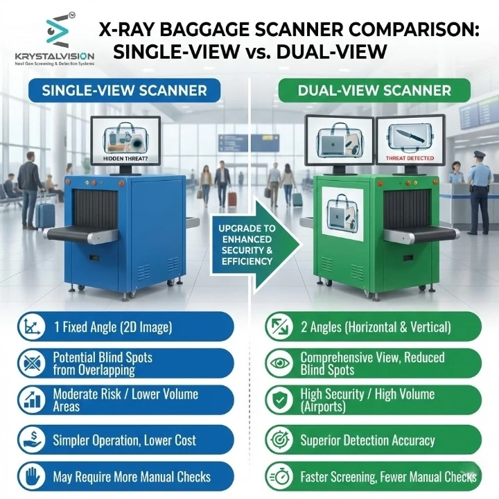 Difference Between Single View and Dual View X-Ray Baggage Scanners
