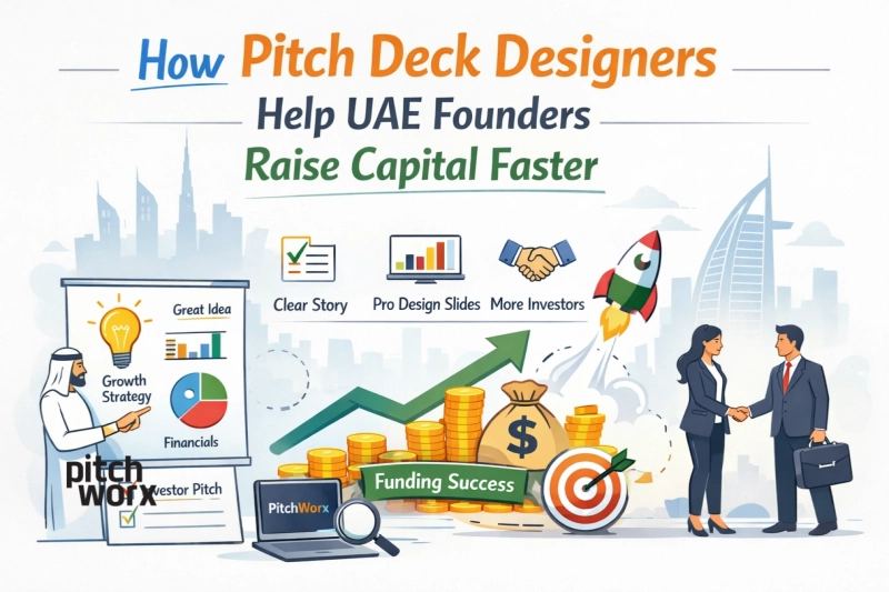 How Pitch Deck Designers Help UAE Founders Raise Capital Faster