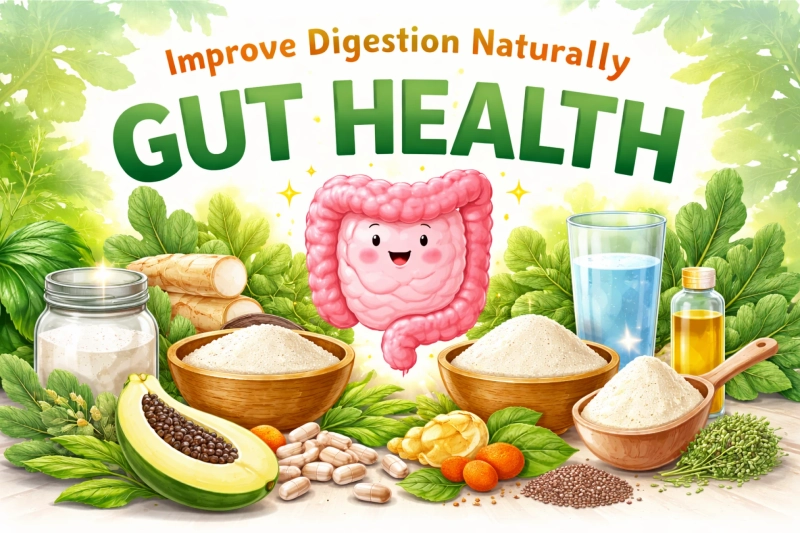 Improve Digestion Naturally with Beef Gelatin Powder, PHGG, Psyllium Hulls & Gut Capsules