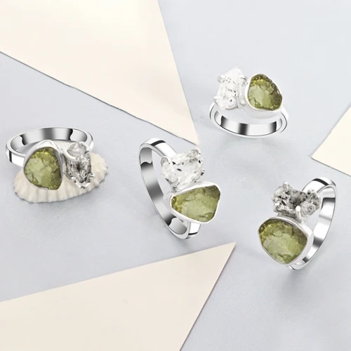 The Beautiful Gorgeous Silver Moldavite Ring