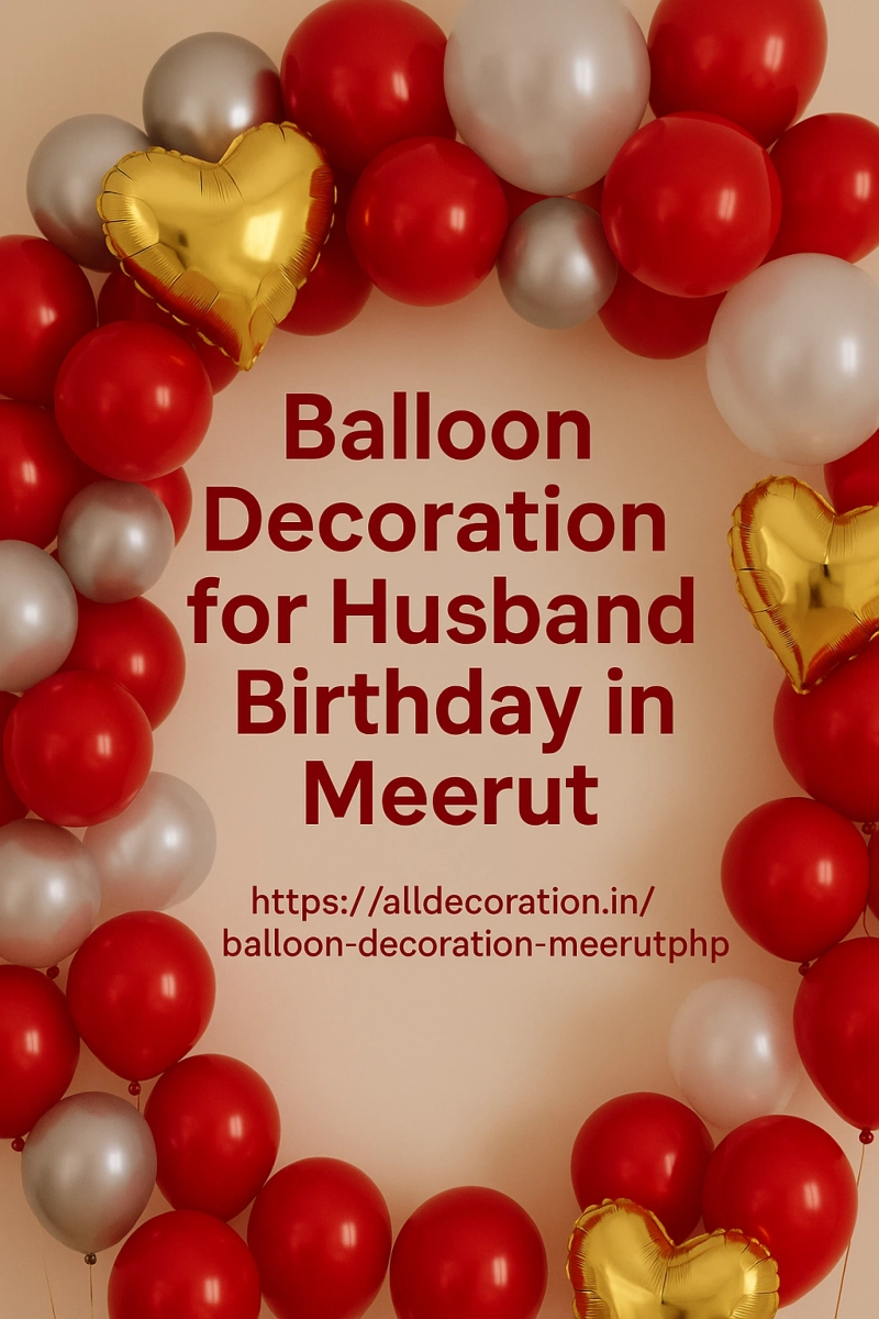 Romantic Balloon Decoration for Husband's Birthday in Meerut at Home
