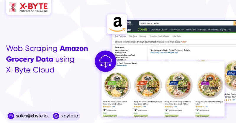 Web Scraping Amazon Grocery Data using X-Byte Cloud