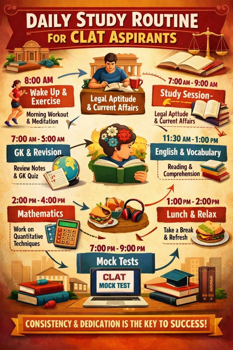 Daily Study Routine for CLAT Aspirants: A Smart Schedule for Success