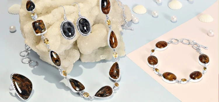 Pietersite Beaded Necklace, Gemstone Bracelet , Handmade Jewelry
