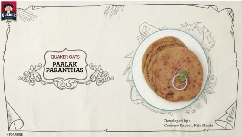 Healthy Oats Paalak Paranthas Recipe | Quaker Oats