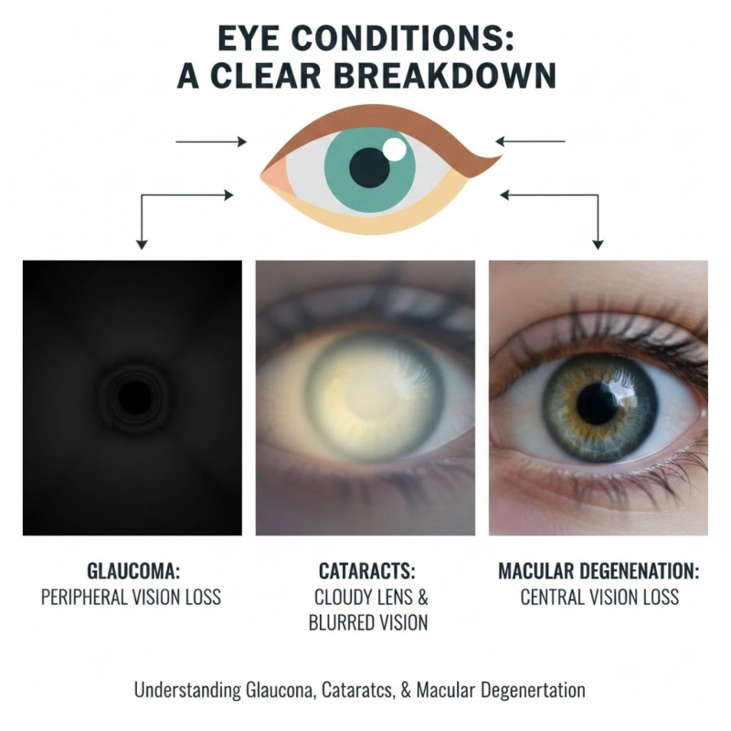 The difference between glaucoma, cataracts, and macular degeneration: A clear breakdown
