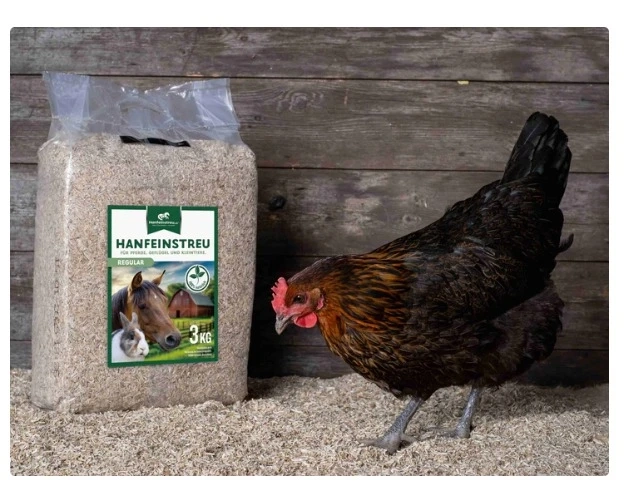 Hochwertiges Hanfeinstreu mit Lavendel, Hanfstreu für Pferde, Hühner, Kleintiere