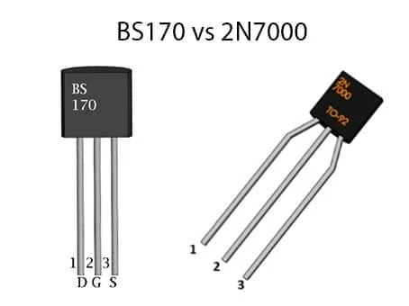 BS170 N-Channel MOSFET vs 2N7000 N-Channel MOSFET