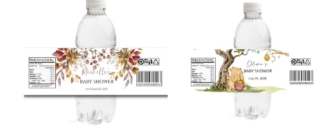 Add a personal touch to your baby shower with custom baby shower water bottle labels