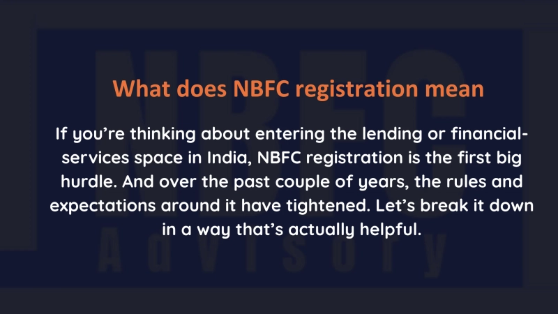 What does NBFC registration mean