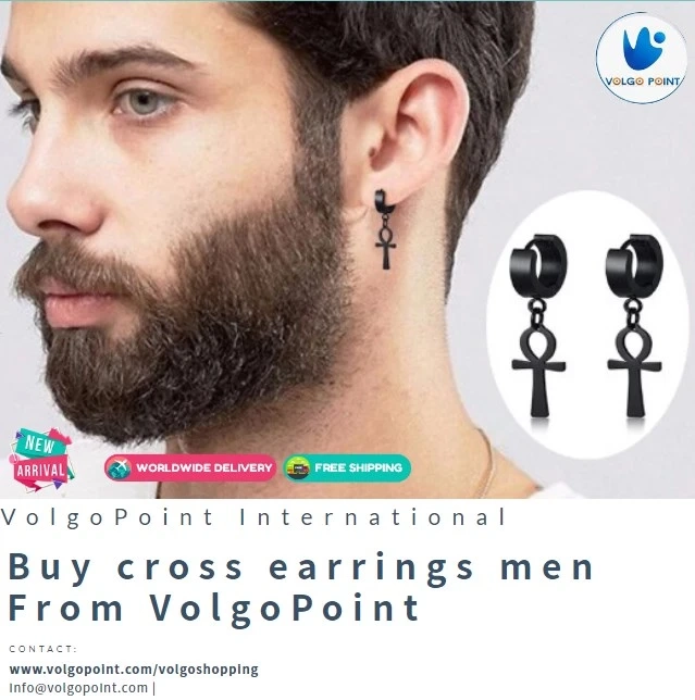 Cross earrings men to give your personality a style