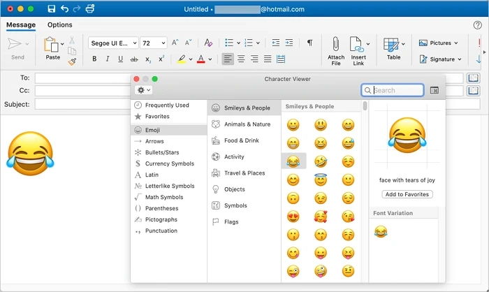 Insert Emoji in Outlook Desktop and Web App