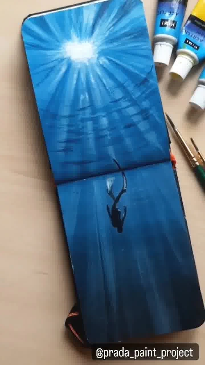 UNDERWATER ACRYLIC PAINTING WITH MENORAH SKETCHBOOK