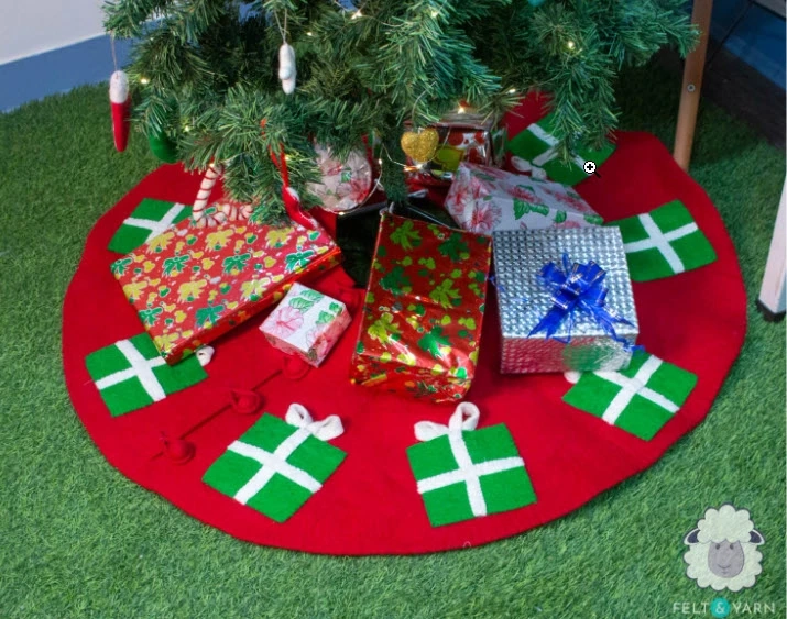 Handcrafted Wool Felt Christmas Tree Skirts for Timeless Holiday Decor | Felt and Yarn