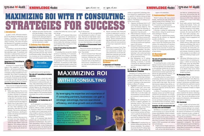 Maximizing ROI with IT Consulting:  Strategies for Success
