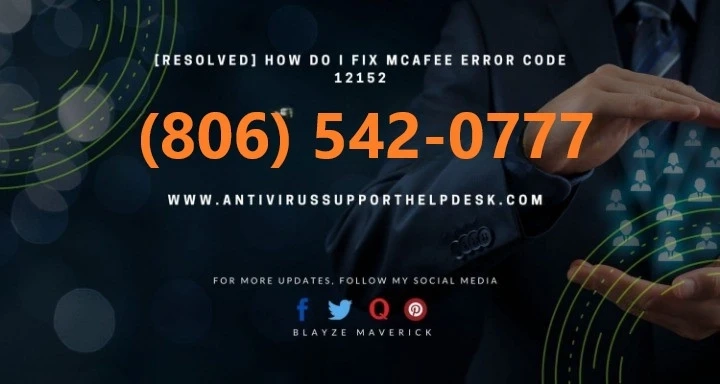 How To Fix McAfee Antivirus Run Time Error Code 12152