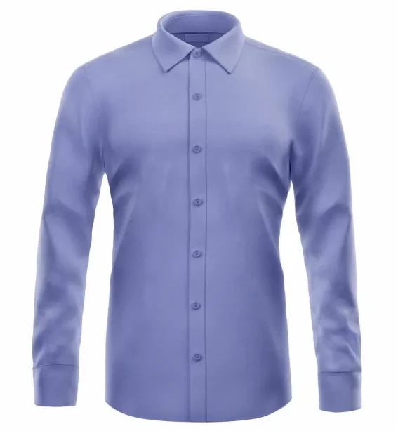 Eleganter Klassiker: Blaues langärmliges gemustertes Hemd