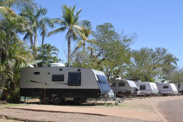 Miners' Caravans in the Outdoors