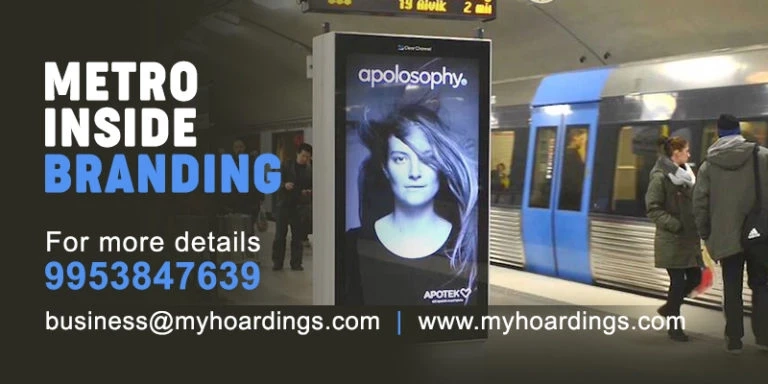 Digital Screens on Hyderabad Metro Trains works as best advertising tool.