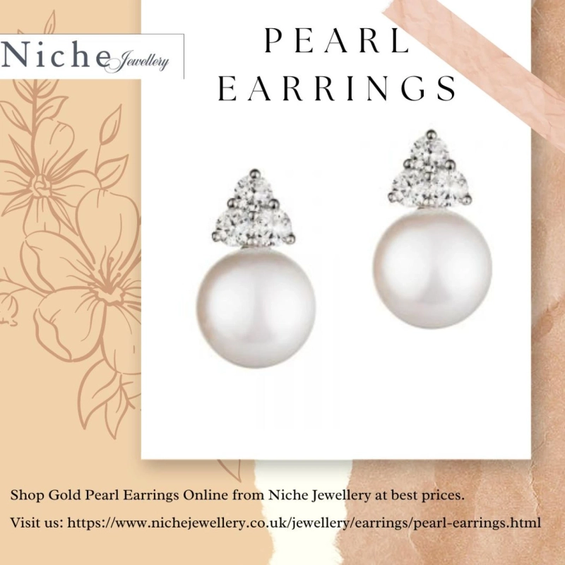 Shop Gold Pearl Earrings Online from Niche Jewellery at best prices