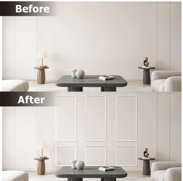 Peel and Stick Wall Molding Kit for Fast, Nail-Free Installation