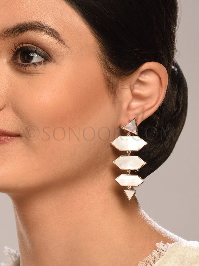 Big Indian Beaded and Gold Jewelry Earrings by Sonoor Jewels  