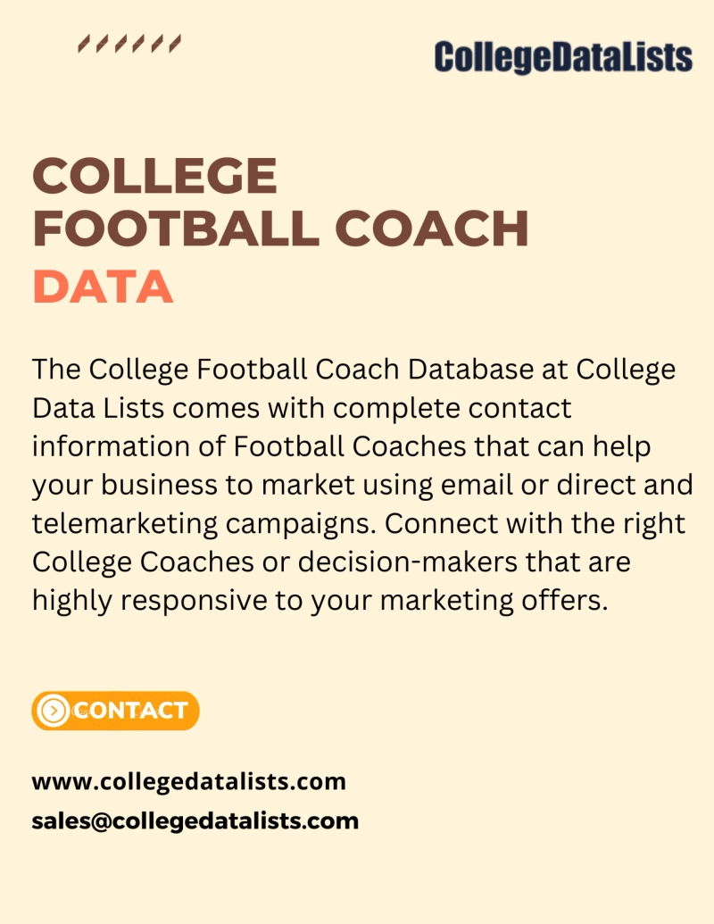 College Football Coach Email List provider