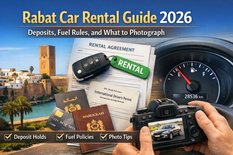 Rabat Car Rental Guide 2026: Deposits, Fuel Rules, and What to Photograph